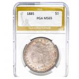 1885 Morgan Silver Dollar PGA MS65