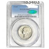 1940 CAC Washington Silver Quarter PCGS PR67