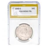 1949-S Franklin Half Dollar PGA MS66 FBL