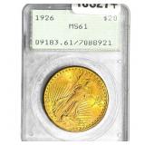 1926 $20 Gold Double Eagle PCGS MS61