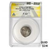 1701-1724 Bolivia Philip V Silver 1 Real Cob ANACS