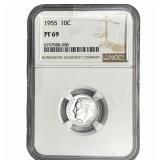1955 Roosevelt Dime NGC PF69