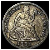 1891-S Silver Seated Liberty Dime NICELY CIRCULATE