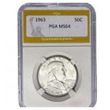 1963 Franklin Half Dollar PGA MS64