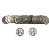 Roll of 40 Silver Washington 25C