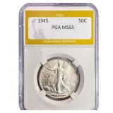 1945 Walking Liberty Half Dollar PGA MS65