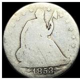 1853 Arrows/Rays Seated Liberty Half Dollar  NICE