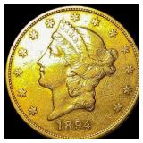 1894-S Gold $20 Double Eagle CLOSELY UNCIRCULATED
