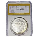 1888-O Morgan Silver Dollar PGA MS64