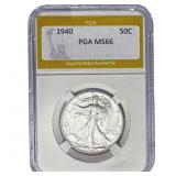 1940 Walking Liberty Half Dollar PGA MS66