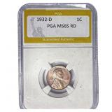1932-D Wheat Cent PGA MS65 RD
