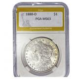 1888-O Morgan Silver Dollar PGA MS63