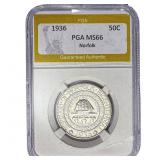 1936 Norfolk Half Dollar PGA MS66