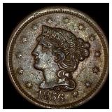 1856 Braided Hair Large Cent CLOSELY  UNCIRCULATE