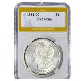 1881-CC Morgan Silver Dollar PGA MS63