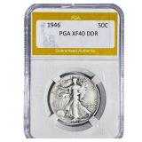 1946 Seated Liberty Half Dollar PGA XF40 DDR