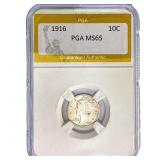 1916 Mercury Silver Dime PGA MS65