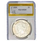 1926 Silver Peace Dollar PGA MS64