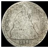 1891 Silver Liberty Seated Dime NICELY  CIRCULATE
