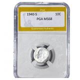 1940-S Roosevelt Dime PGA MS68