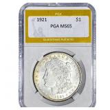 1921 Morgan Silver Dollar PGA MS65