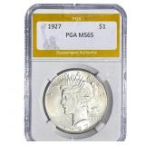 1927 Silver Peace Dollar PGA MS65