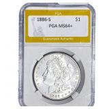 1886-S Morgan Silver Dollar PGA MS64+