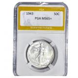 1943 Walking Liberty Half Dollar PGA MS65+