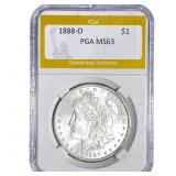 1888-O Morgan Silver Dollar PGA MS63