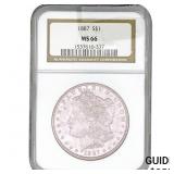 1887 Morgan Silver Dollar NGC MS66