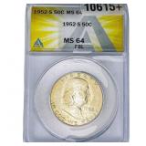 1952-S Franklin Half Dollar ANACS MS64 FBL