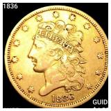 1836 $5 Gold Half Eagle HIGH GRADE