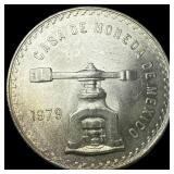1979 Mexico Silver 1 Onza .925 Silver Coin GEM BU