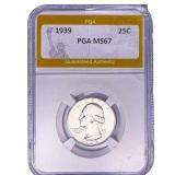 1939 Washington Silver Quarter PGA MS67
