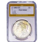 1882-CC Morgan Silver Dollar PGA MS62