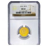 1913 $2.50 Gold Quarter Eagle NGC MS64
