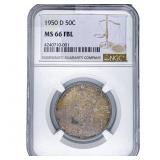 1950-D Franklin Half Dollar NGC MS66 FBL
