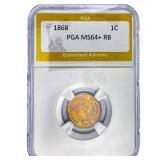 1868 Indian Head Cent PGA MS64+ RB