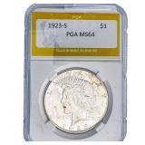 1923-S Silver Peace Dollar PGA MS64