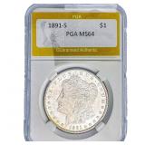 1891-S Morgan Silver Dollar PGA MS64