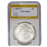 1882-O Morgan Silver Dollar PGA MS63