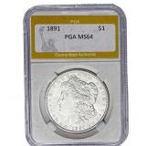 1891 Morgan Silver Dollar PGA MS64