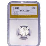 1921 Mercury Silver Dime PGA AU58+