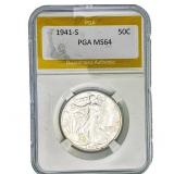 1941-S Walking Liberty Half Dollar PGA MS64