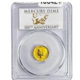 2016-W 1/10oz Gold Mecury DIme 100th Ann. PCGS