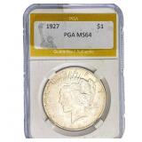 1927 Silver Peace Dollar PGA MS64
