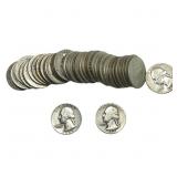 Roll of 40 Silver Washington 25C
