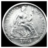 1864-S Seated Liberty Dime