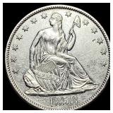 1858-O Silver Seated Liberty Half Dollar  CHOICE