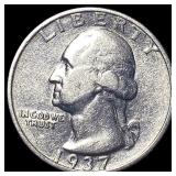 1937-S Silver Washington Quarter CLOSELY UNCIRCULA